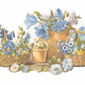 Norwall FK78465DC Tisket a basket #border of flower baskets and pots