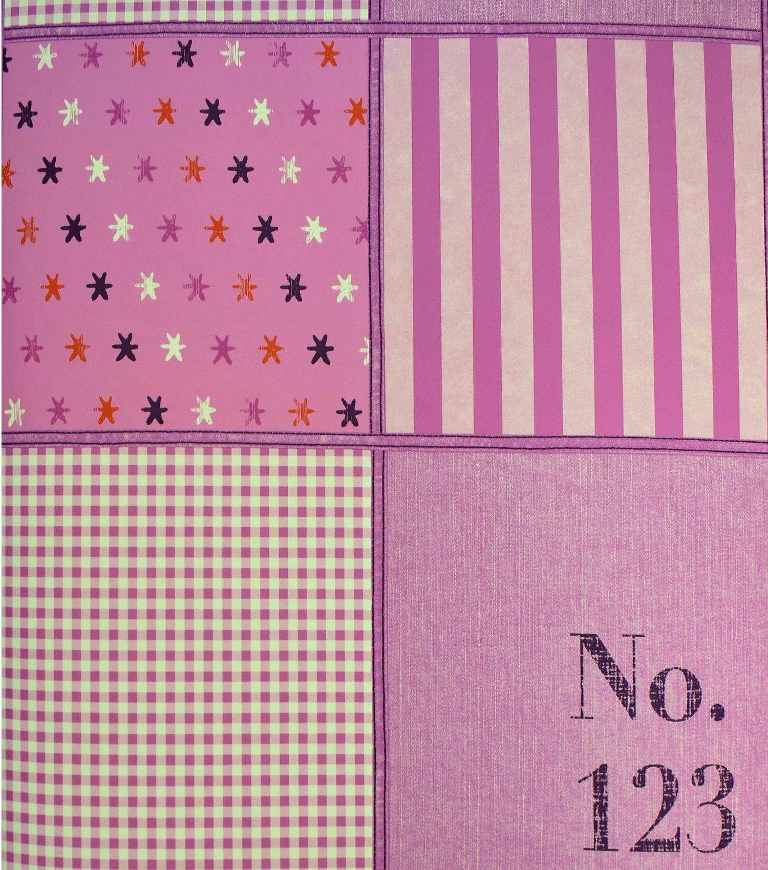 #Rasch Stylish #Pink/White-Stripe #Patchwork Wallpaper #231311