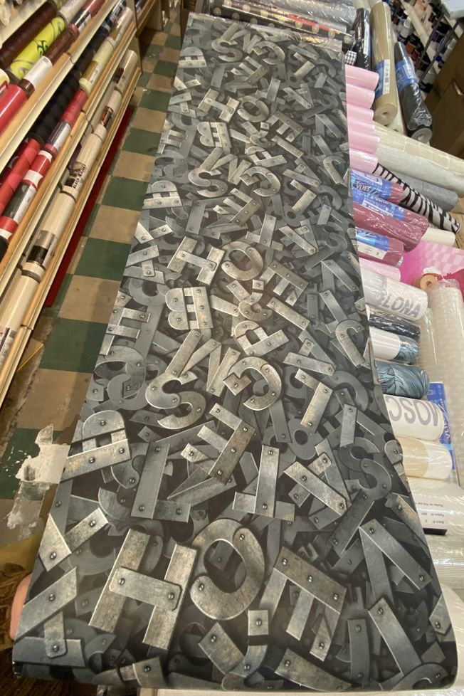 #Fresco-Letters-Gris Black/Grey #50-932 #Typograph-Wallpaper