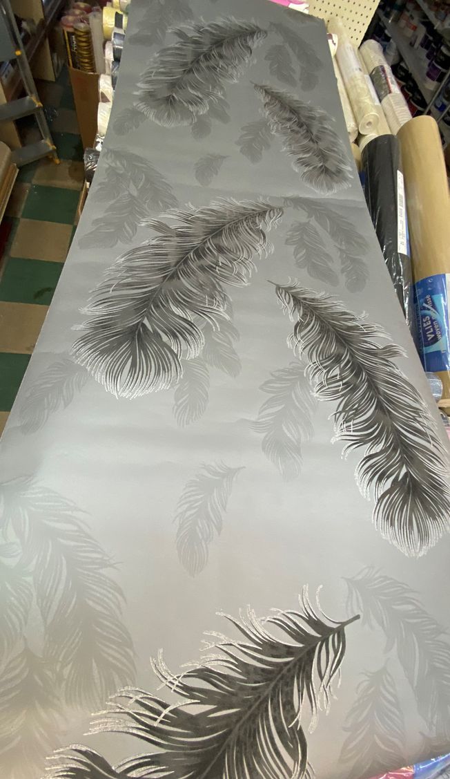 #Arthouse Sirius Feather Glitter Wallpaper in #Gunmetal - #673602