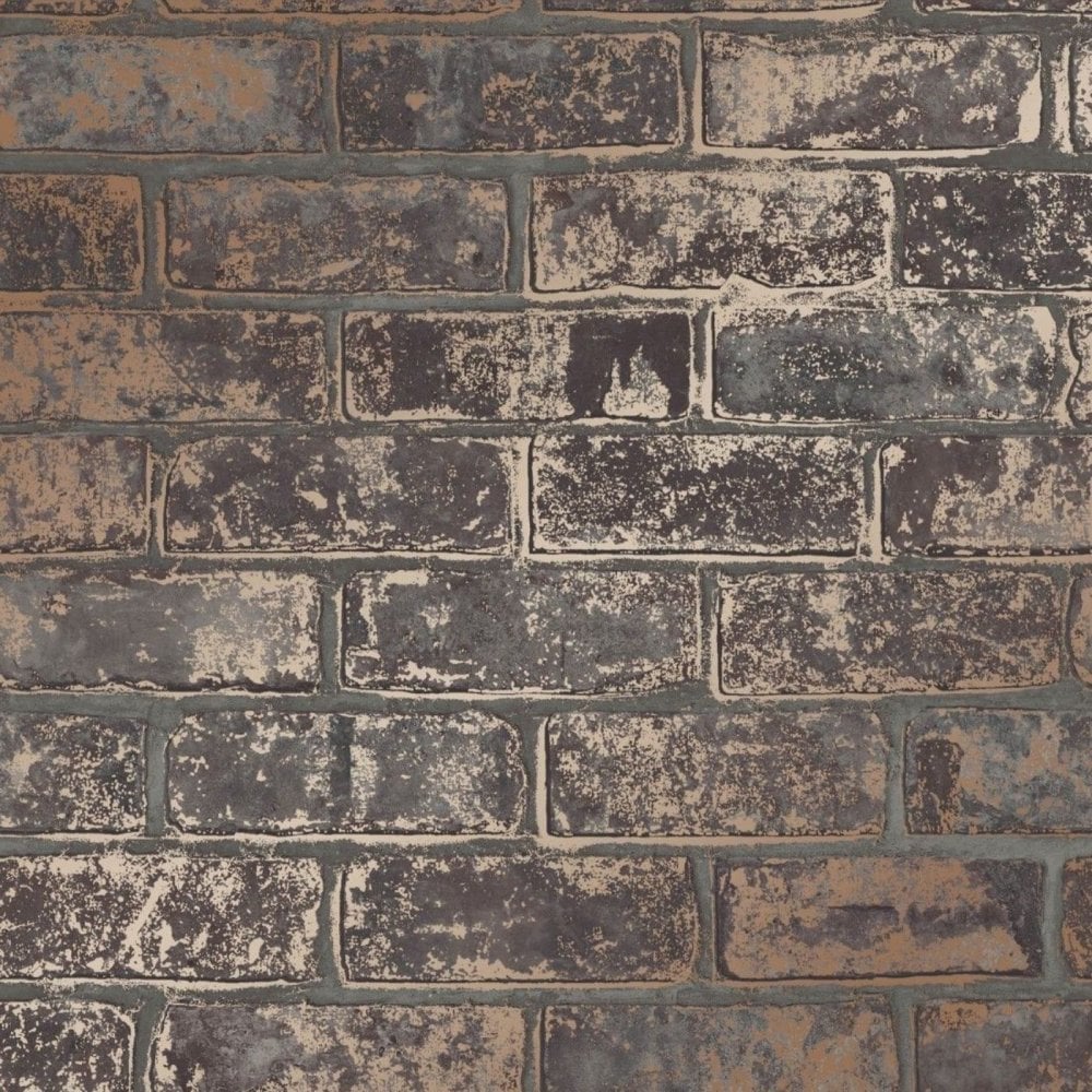 #FineDecor #Loft-Brick #BrownMetallic Wallpaper #FD41955